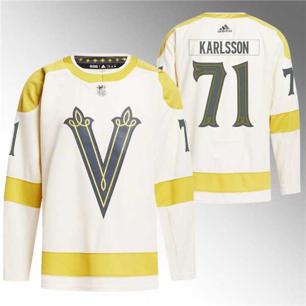 Men%27s Vegas Golden Knights #71 William Karlsson Cream 2024 Winter Classic Primegreen Stitched Jersey Dzhi